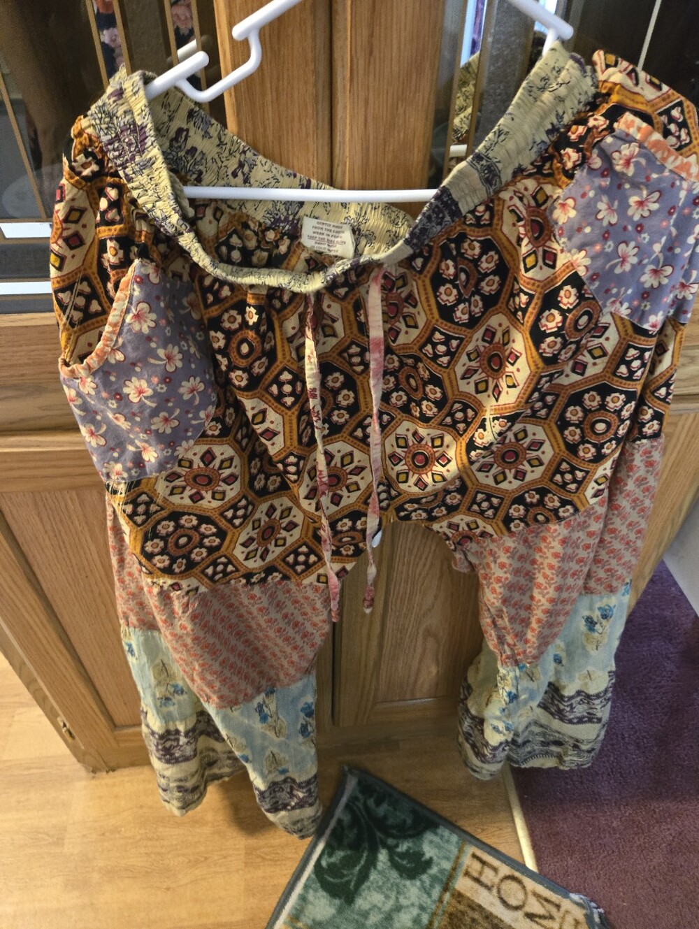 Bohemian Patchwork Peasant Pants  in Multi-Color - Picture 2 of 4